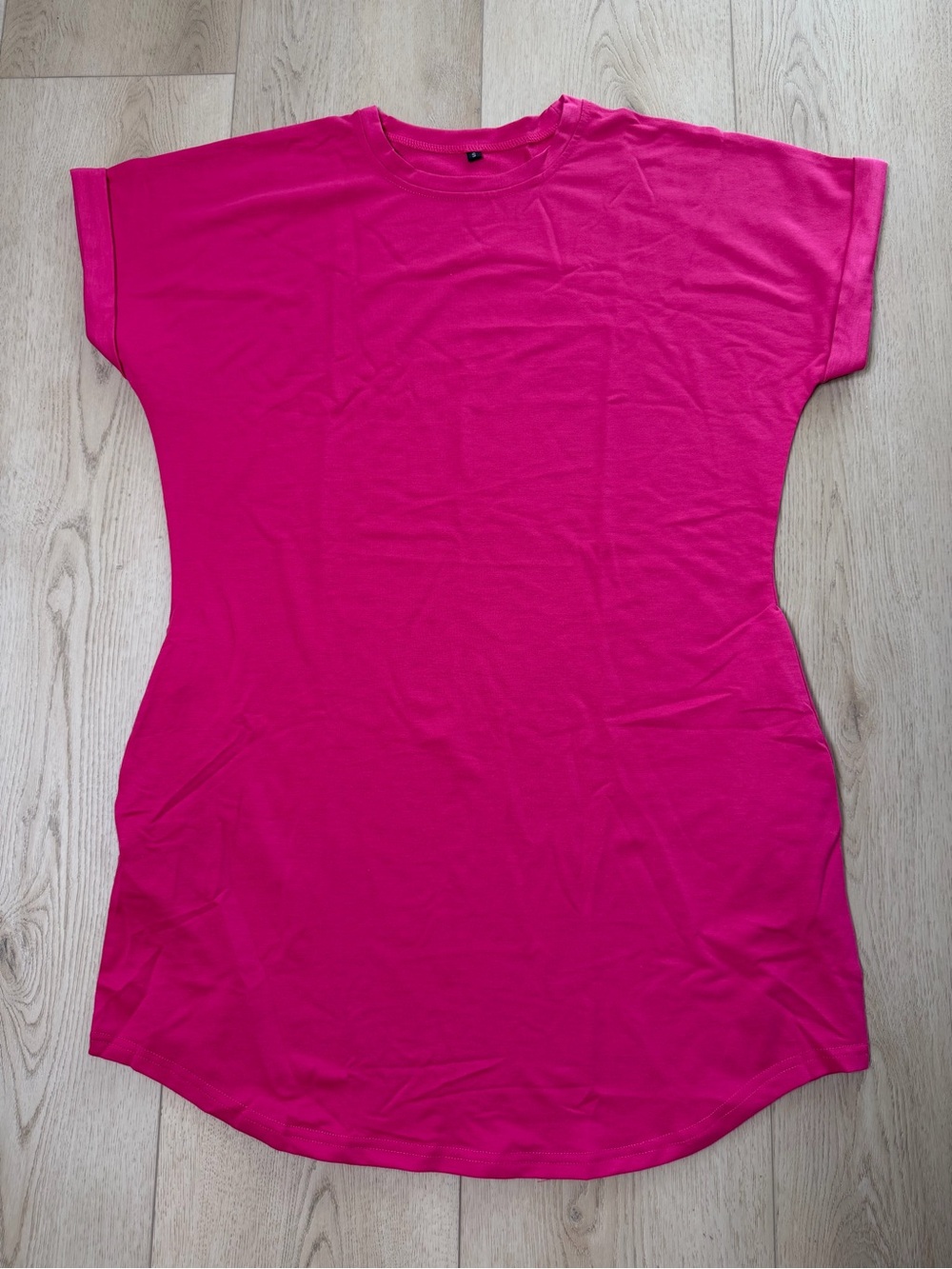 NEW Women’s Hot Pink Short Sleeve T-Shirt Dress Size S